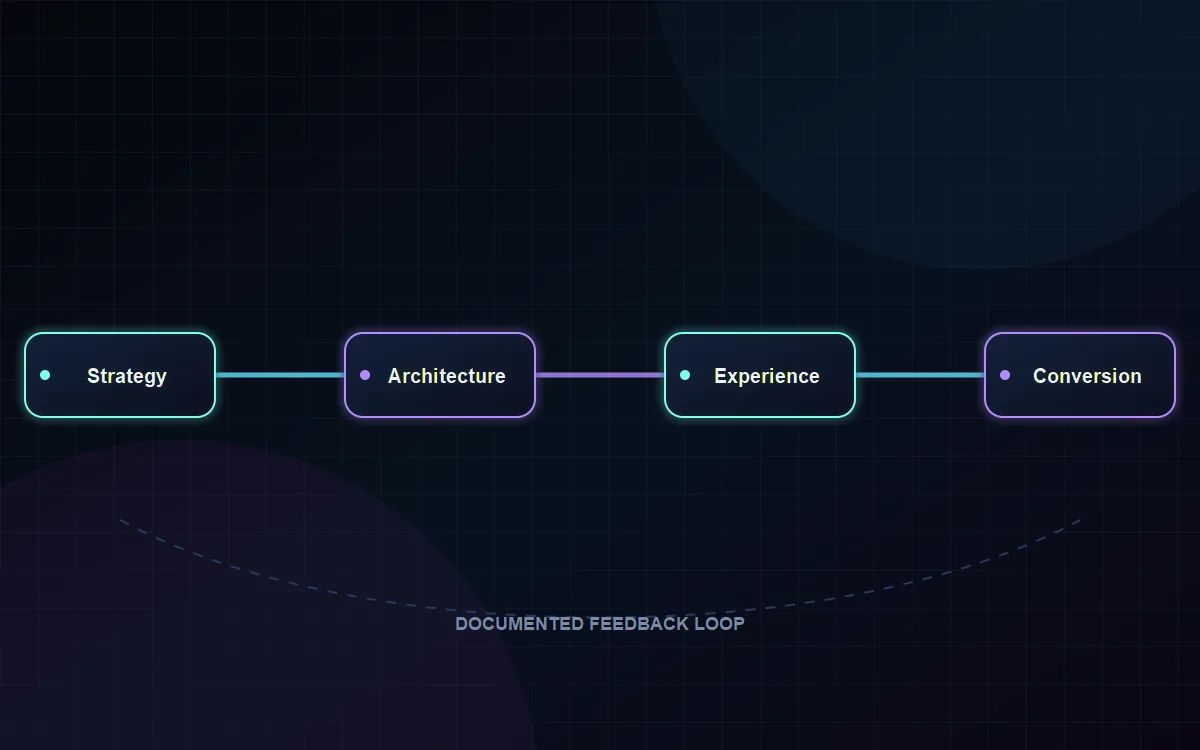 Diagram of a website, forms, and hosting arranged as one digital platform